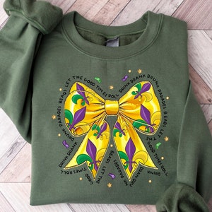 Mardi Gras Bow Sweatshirt, Let the Good Times Roll, Beads, Parades Shirt, Drunk Mardi Gras Party Shirt, Funny Carnival Gift