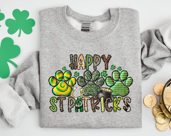 Happy St. Pawtrick's Day Dog Paw Shirt,St Patrick's Day Paws Shirt,Dog Paw St Paddys Day Shirt Gift For Dog Lover, St Patrick's Womans Shirt