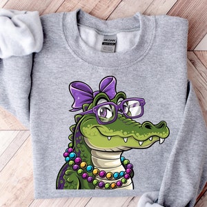 Karneval Krokodil Sweatshirt, Frauen Karneval Kostüm, Karneval Alligator Shirts, Fetter Montag Pullover, lustiges Karneval Karneval Shirt