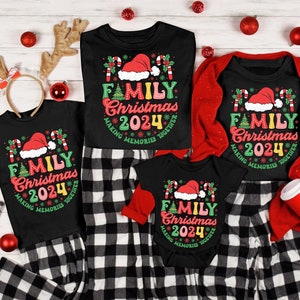 Camiseta navideña familiar a juego 2024, camiseta navideña 2024, pijamas navideños familiares, camisetas navideñas familiares, camiseta familiar a juego, regalo