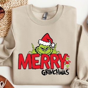 The Grinch Christmas Sweatshirt for Women New Year Gift, Merry Christmas Sweater, Christmas Tshirt, Christmas Family T-shirt, Christmas Tee