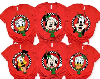 Camicie natalizie Disney, maglietta Disney, camicia natalizia, regalo di Natale per le donne Disney, camicie per le vacanze in famiglia Disney, felpa natalizia