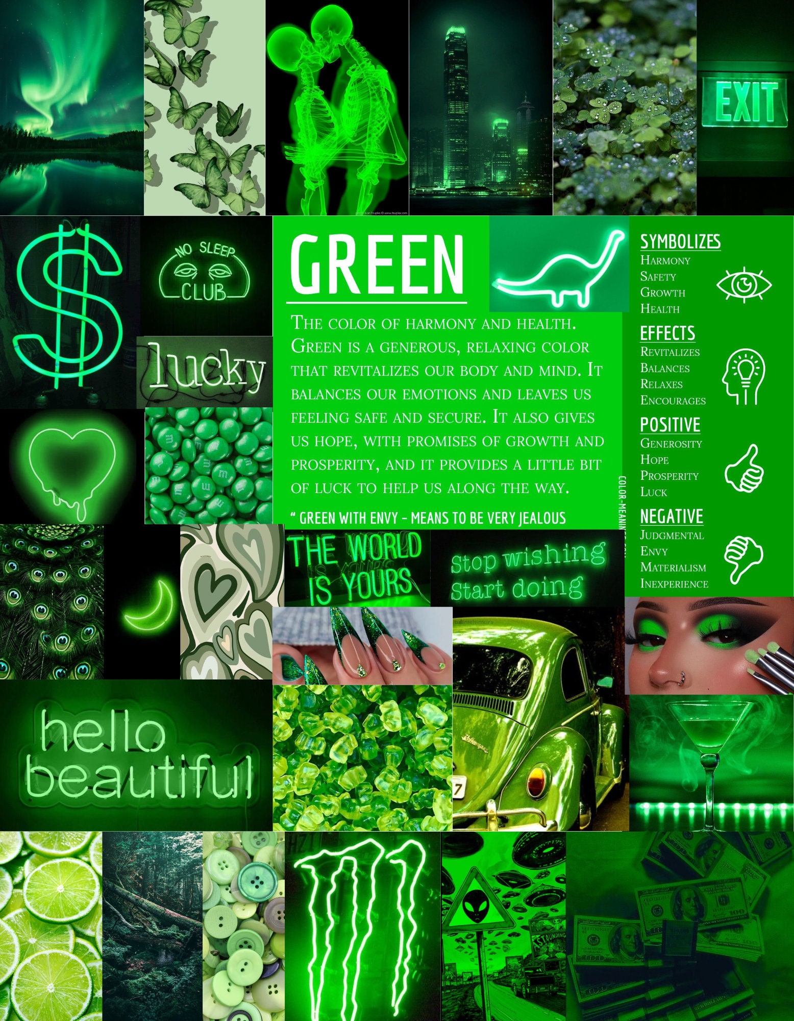 Green Aesthetic PNG Download/ Wallpaper/ Poster/ Printable - Etsy