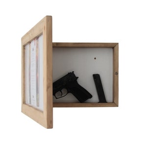 Secret Storage Shelf, Hidden Gun Storage With Personalized Key, 47 Rustic  Floating Concealment Shelf for AR15, Hidden Compartment Furniture 