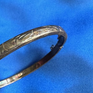 Vintage Sterling Silver 925 Hinged Bangle