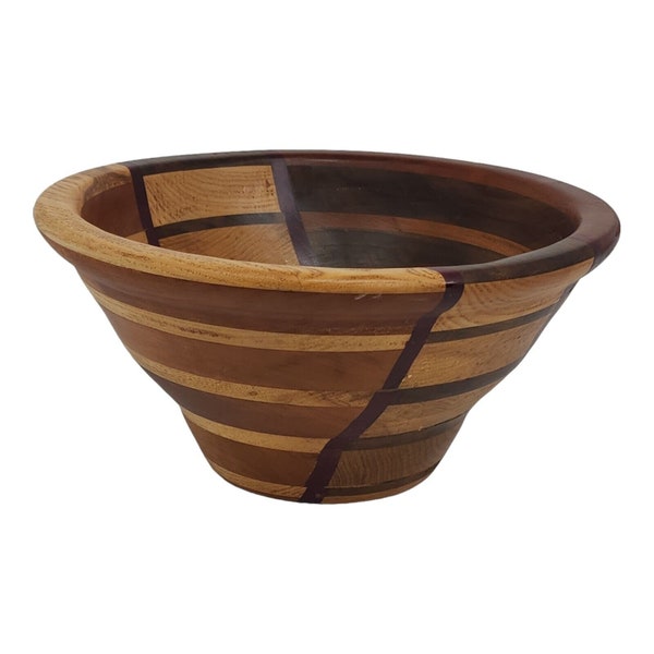 Purple Heart Wood Bowl Turned 8.75" Modern Rustic Made in US Poplar, Ash, Maple Decorative Bowl