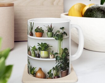 House Plant Mug Plant Lady Mug Botanical Garden Coffee Mug Vintage Botanical Tea Cup House Plant Lover Gift Coffee Cup Tea Nature Indoor