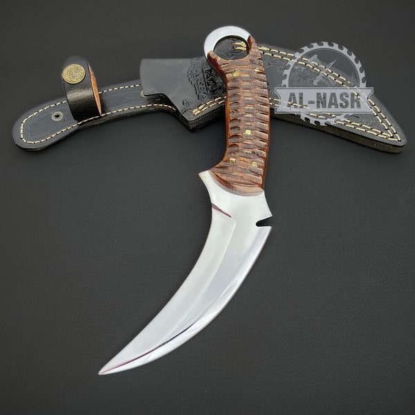 Karambit Knife: Custom Handmade Personalized Karambit for Hunting, Camping, Combat, Engraved Birthday Gift for Him, Husband Anniversary Gift