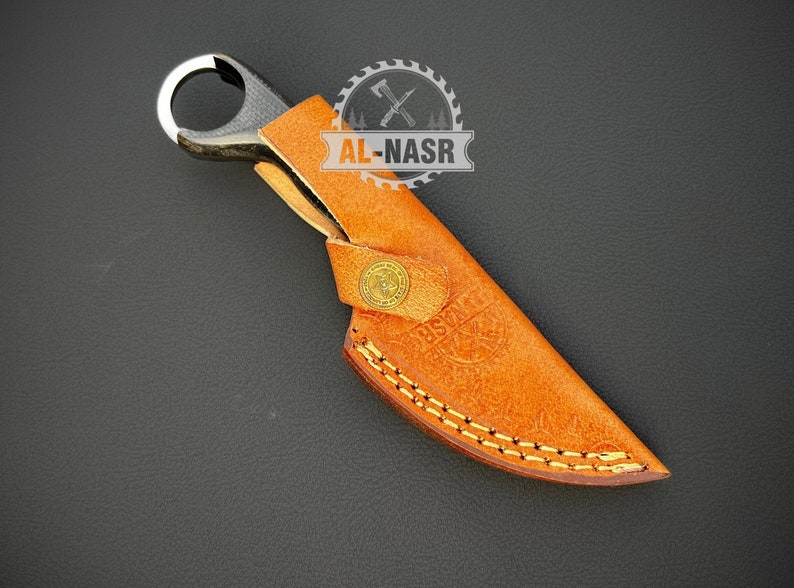 Mini Karambit Knife Custom Handmade Small Karambit with Leather Sheath: Unique Gift for Him, Personalized Gift for Men, Son, Boyfriend image 7