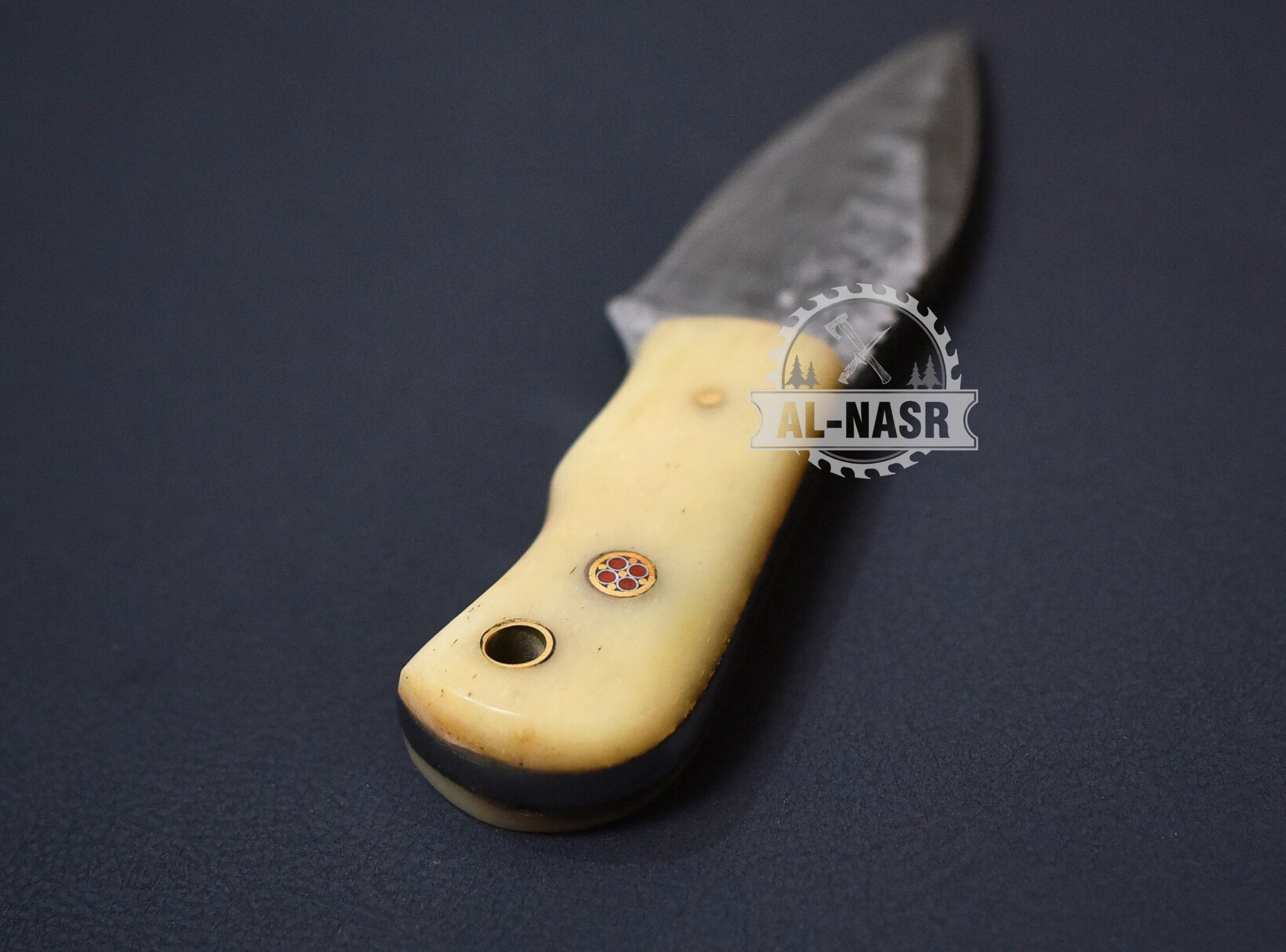 Mini Skinning Knife Handmade Damascus Mini Skinner Fixed Blade Knife