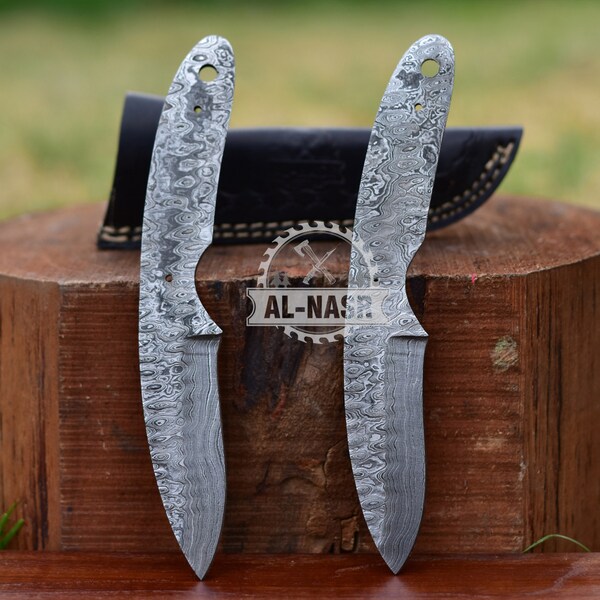 Blank Knife – Handmade Damascus Steel Blade for Hunting, Camping & Fishing Knives Supplies: Anniversary Gift for Husband, Men Birthday Gift