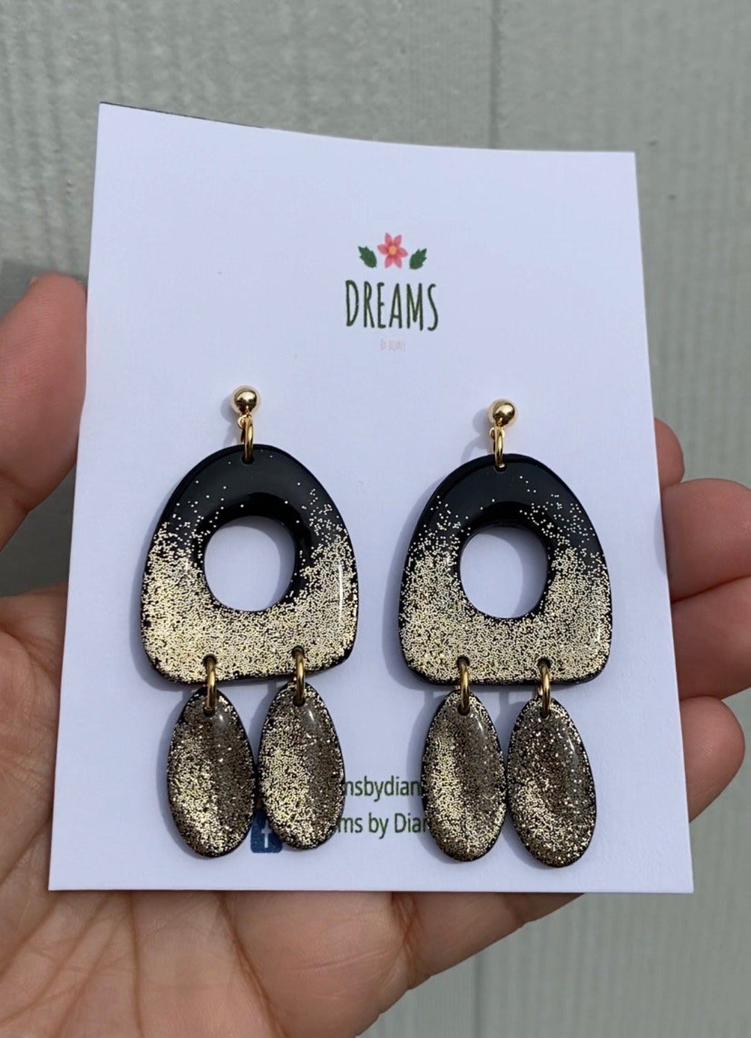 New Years Eve Handmade Polymer Clay Glitter Earrings NYE Etsy