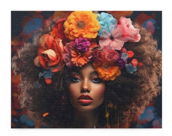 Black Beauty and Flowers Puzzle (120, 252, 500-Piece)