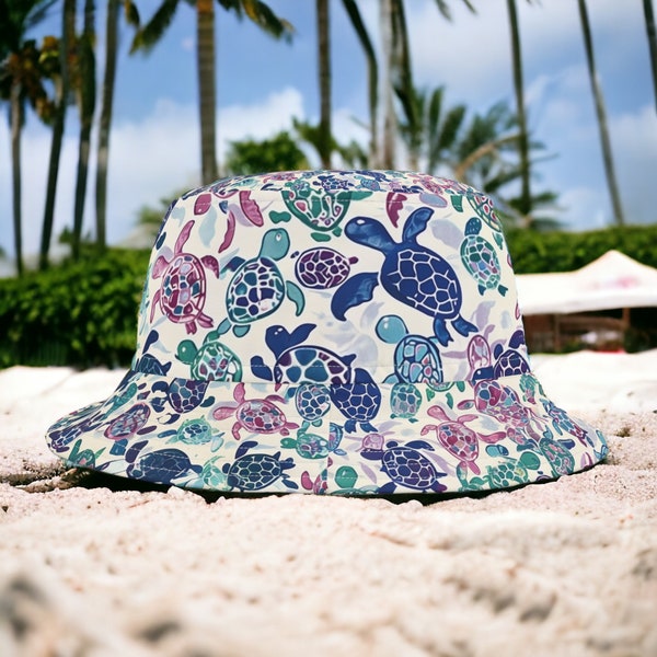 Beach Party Bucket Hat Nautical Bucket Hat, Sea Turtle Bucket Hat, Camping Hat,  Summer Beach Party Bucket Hat. Men's Hat, Fisherman Hat