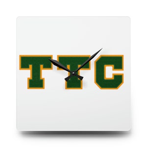 TTC Square Acrylic Wall Clock (comes square or round)