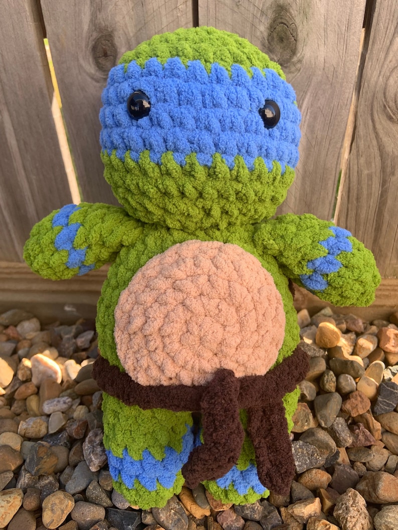 Ninja Turtle Crochet Pattern, 90's Inspired Turtle, Amigurumi Plushie pattern PDF ONLY image 4