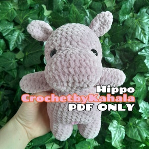 Henry the HIPPO Crochet Pattern - LOW-SEW - Amigurumi Pattern - pdf only
