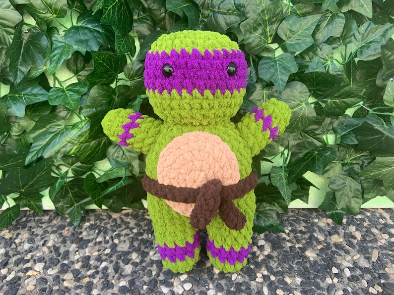 Ninja Turtle Crochet Pattern, 90's Inspired Turtle, Amigurumi Plushie pattern PDF ONLY image 5