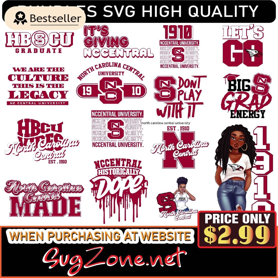 Hbcus With Our North Carolina Central University Svg and Hbcu Etsy