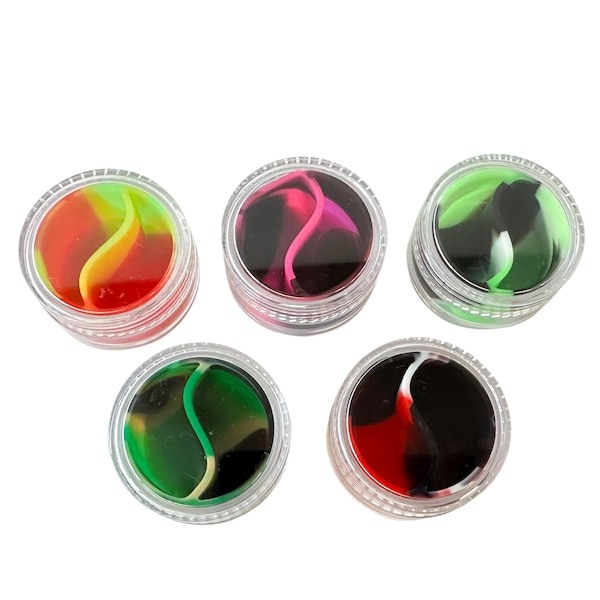 5 pcs- 2 compartment Plastic Jar with silicone liner for Wax Concentrate free US shipping