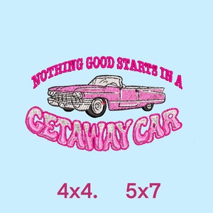 GetawayCar - digital embroidery files instant download machine embroidery PES JEF HUS file. Embroidery pattern.