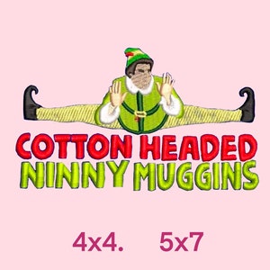 Elf santa Christmas cotton headed - embroidery design - machin'e embroidery- instant download- trendy embroidery pattern. PES DST JEF