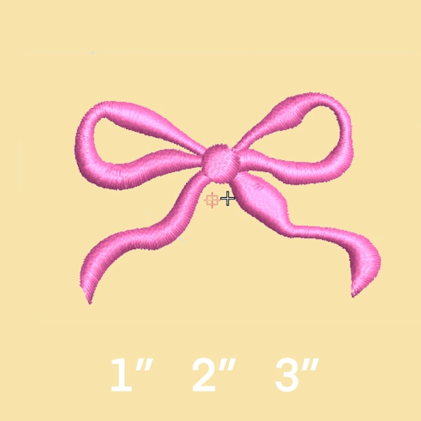 Pink bow cute mini embroidery design - machine embroidery- instant download- trendy embroidery pattern. PES DST JEF