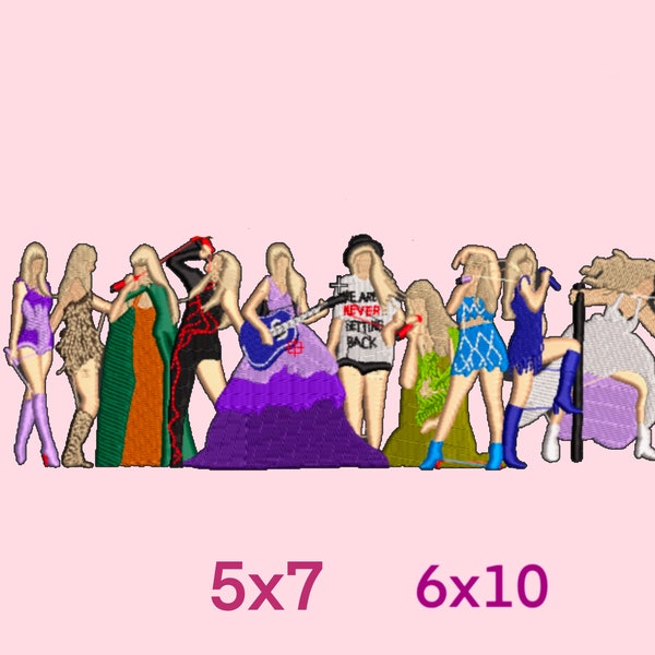 Singer eras inspired costume - machine embroidery- instant download- trendy embroidery pattern. PES DST JEF