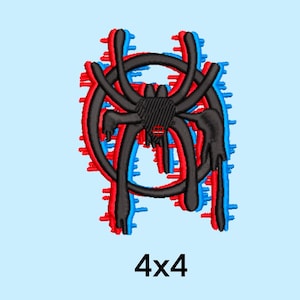 May include: Black spider-man logo with red and blue outlines. The logo is in a circle with the spider-man symbol in the center. The text "4x4" is below the logo.