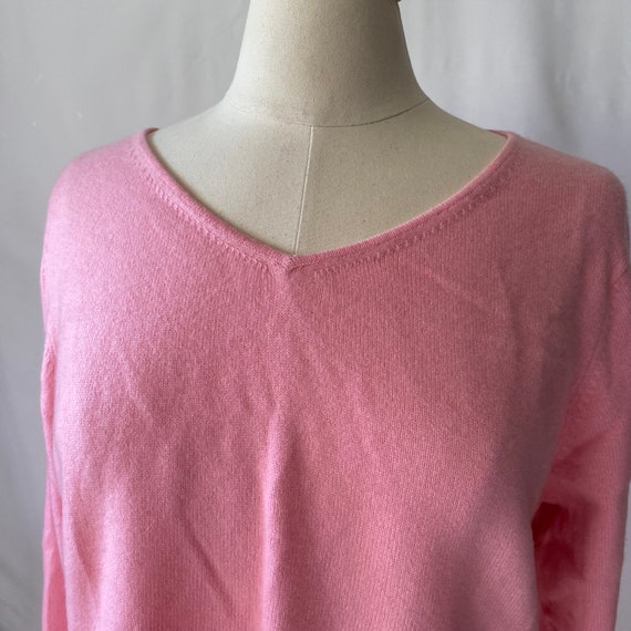 Vintage 90s Bubblegum Pink 100% Cashmere Sweater … - image 2