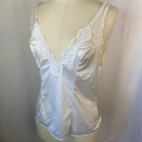 Vintage 1980s White Lace Camisole - Size L - Vint… - image 2
