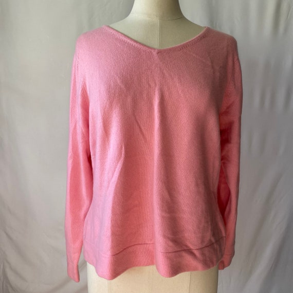 Vintage 90s Bubblegum Pink 100% Cashmere Sweater … - image 1