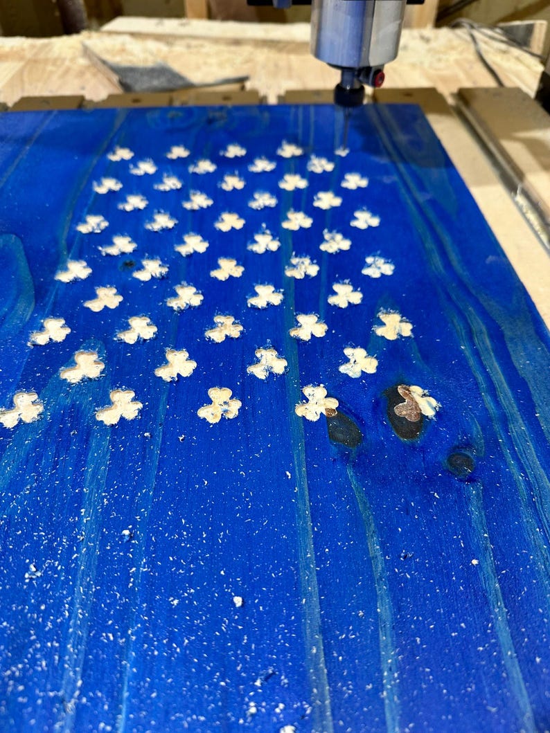 Shamrocks being cut.