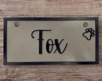 Targa personalizzata con nome per cuccia, targhetta con nome per cuccia, targhetta con nome per cuccia, targhetta in legno con nome per cane, regalo personalizzato per cani, targhetta con nome per animali domestici