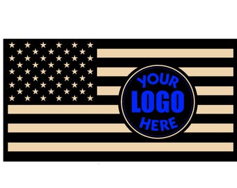 Personalized Wood Flag with Your Logo - Customized Wall Decor / Unique Office Decor