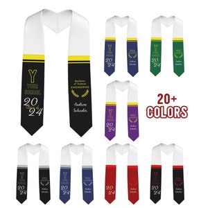 Custom Class of 2024 Graduation Stole,Custom School name sash,Custom Name Graduation Stole,Custom Text Grad Stole,Custom Gifts for graduates