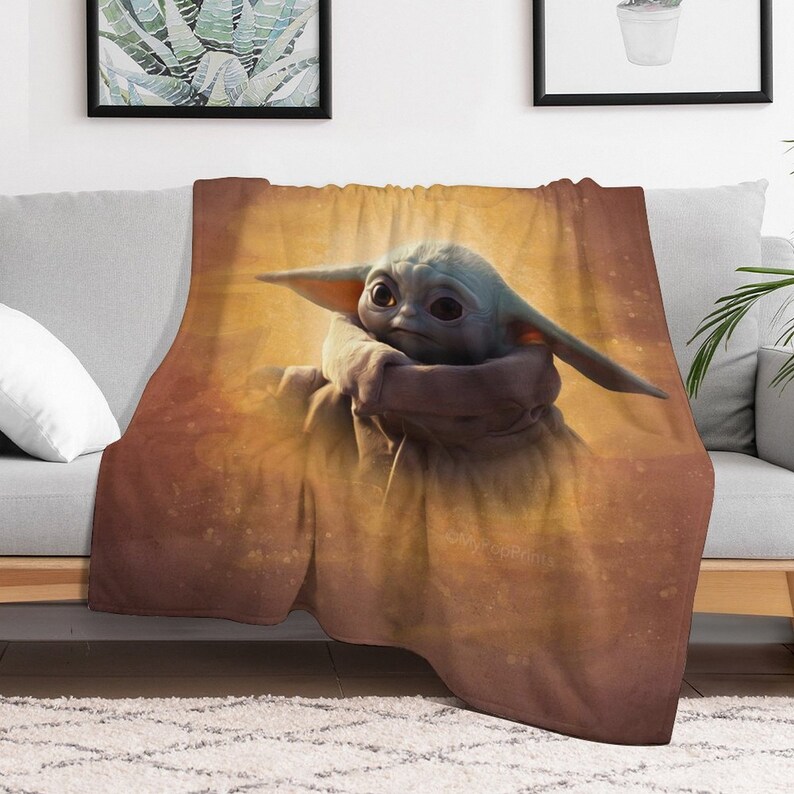Custom Name Blanket,baby Yoda Throw Blanket,baby Yoda Blanket, Starwars