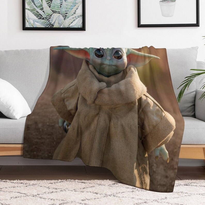 Custom Name Blanket,baby Yoda Throw Blanket,baby Yoda Blanket, Starwars Blanket,cartoon Yoda
