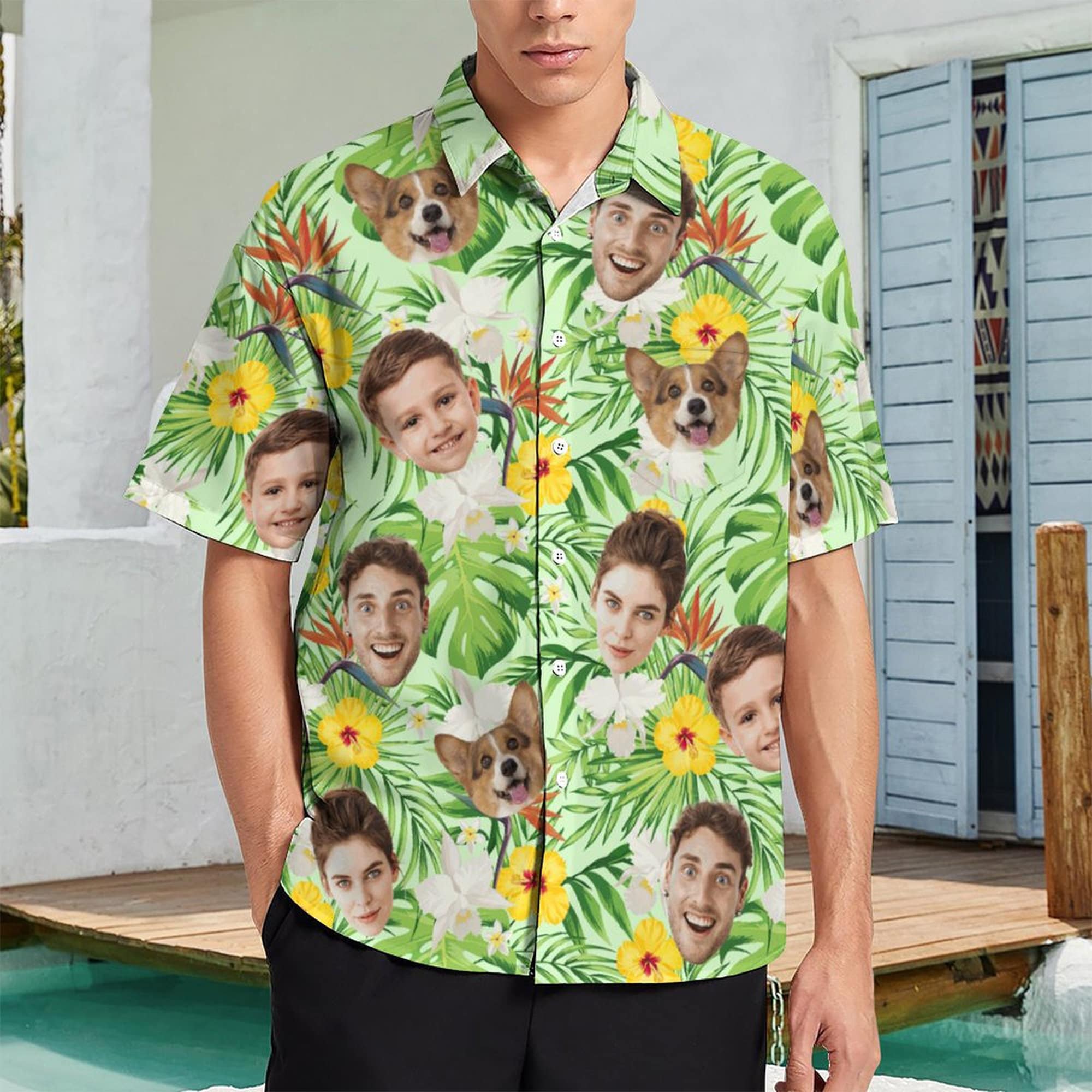 Custom Hawaiian Shirts With Faces,personalized Photos Shirts,custom Shirt