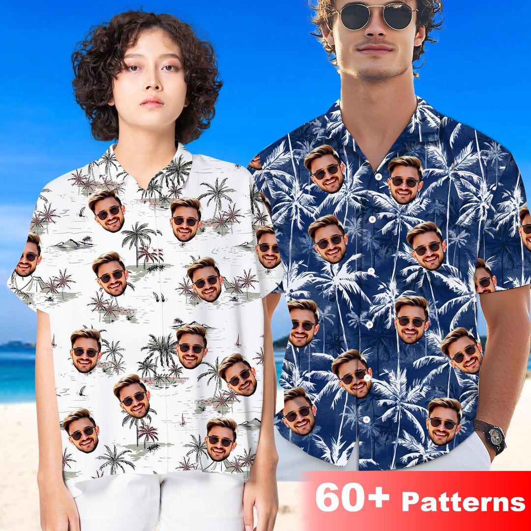 Custom Face Hawaiian Shirt: Personalized Aloha Beach Party Shirt - Etsy