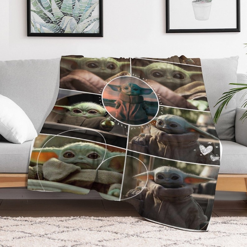 Custom Name Blanket,baby Yoda Throw Blanket,baby Yoda Blanket, Starwars
