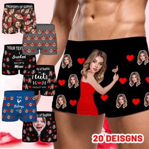 100% Cotton Custom Face Boxer,Personalized Boxer Gifts,Valentine's Day Boxer,Custom Gift for Husband/Boyfriend,Custom Men Underwear with Pic