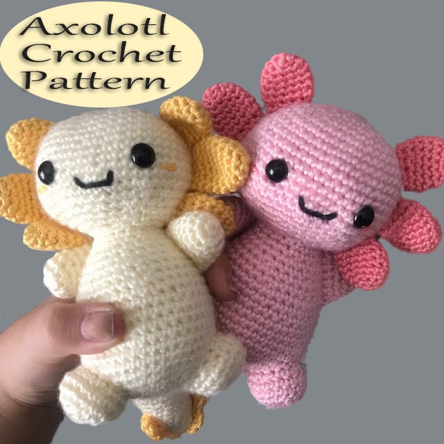 Beginner Crochet Kit Amigurumi Axolotl, DIY Crochet Kit, Easy First Starter  Crochet Kit, Amigurumi Kit, DIY Craft Kit Gift, Crochet Axolotl 