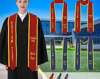 Estola de graduación personalizada, estola de graduación con logotipo de Scool personalizado, regalos de graduación personalizados 2024, fajas universitarias con texto de nombre personalizado, regalos personalizados para amigos