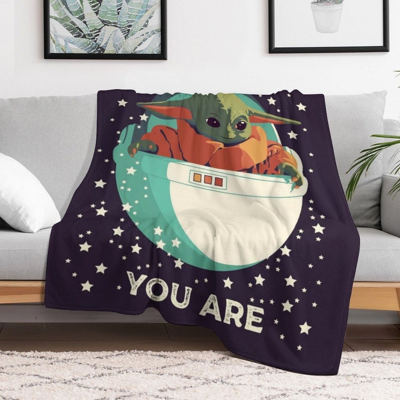 Custom Name Blanket,baby Yoda Throw Blanket,baby Yoda Blanket, Starwars Blanket,cartoon Yoda