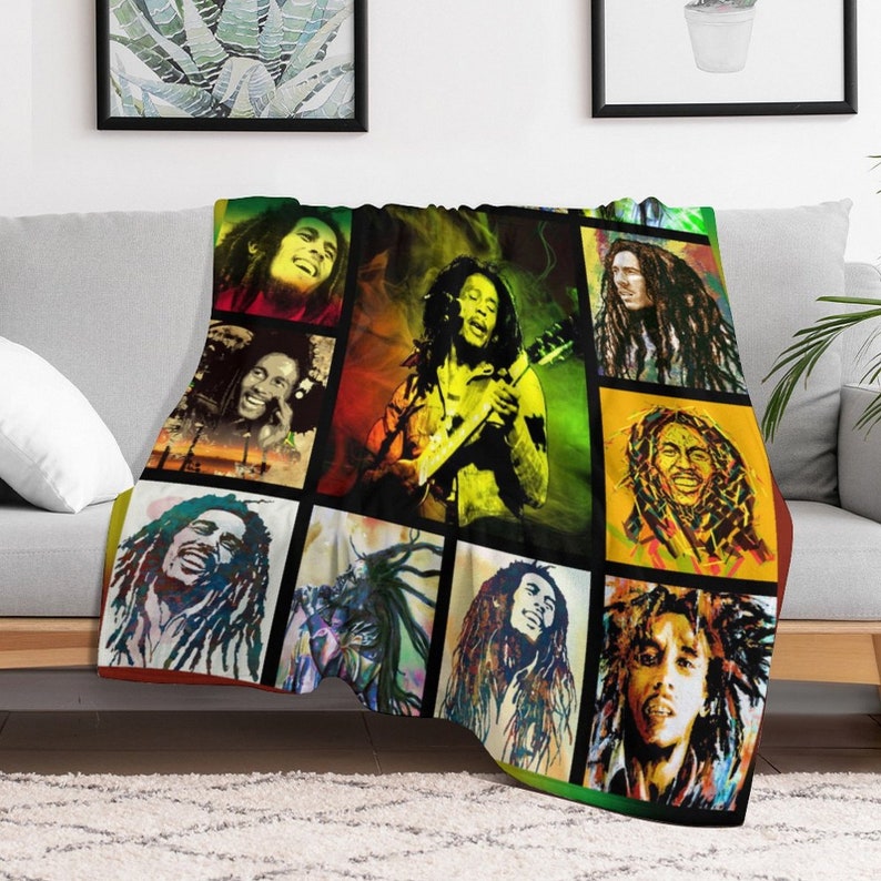 Custom Singer Blanket,bob Marley Blanket,bob Marley Fleece Blanket Quilt,reggae Bedding Decor