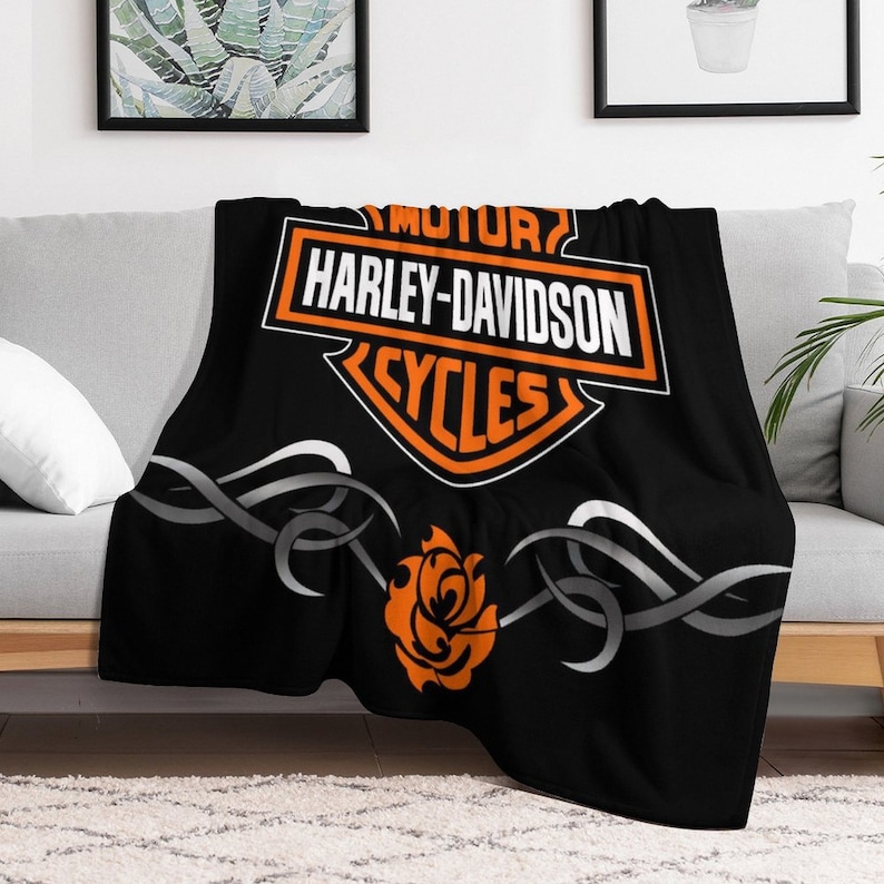 Custom Name Blanket,harley Davidson Throw Blanket,harley Davidson Logo