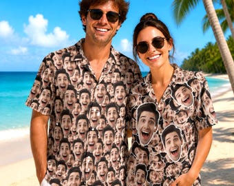 Custom Face Print Hawaiian Shirt, Personalized Photo Aloha Top