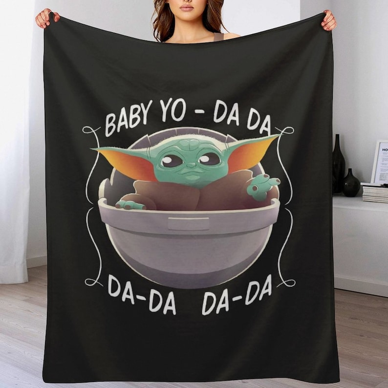 Custom Name Blanket,baby Yoda Throw Blanket,baby Yoda Blanket, Starwars
