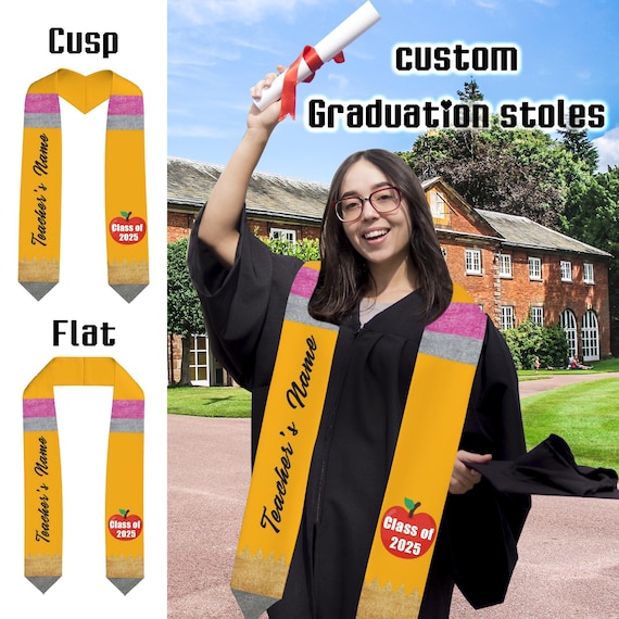 Teacher Graduation Pencil Stole Class Of 2025 Grade Trinidad And